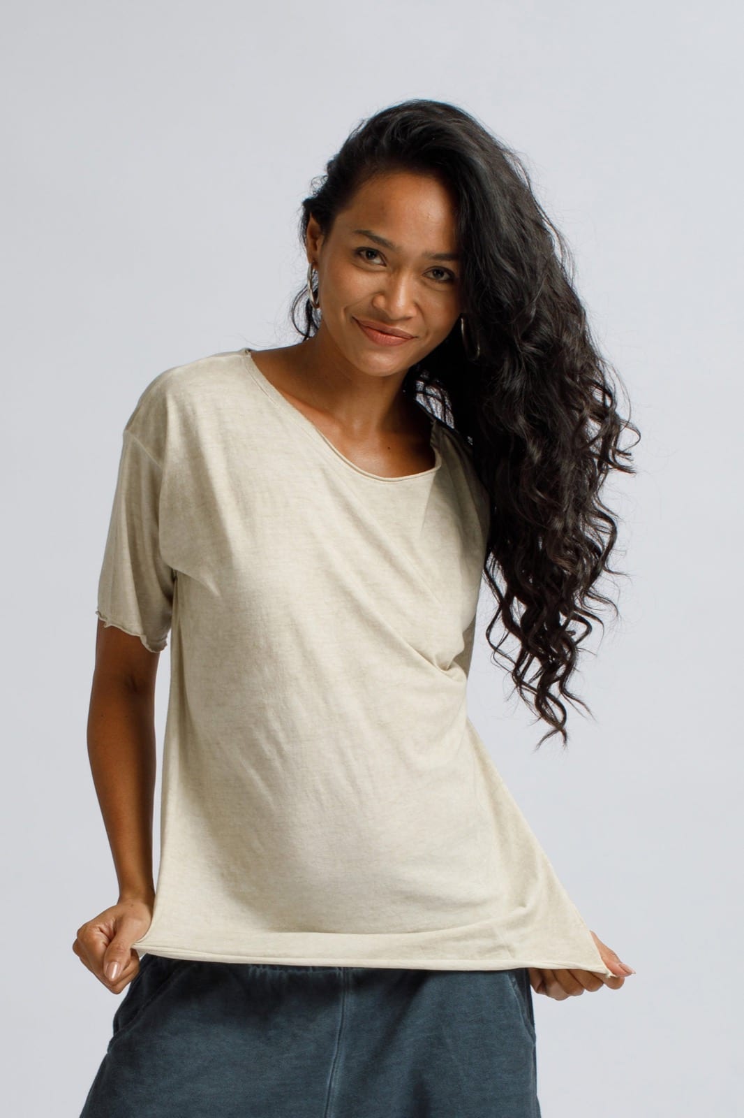 Round Neck T-Shirt in Angora by Salsation Wear